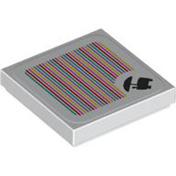 Flat Tile 2x2 with Super Mario Scanner Code Sweets Wagon White