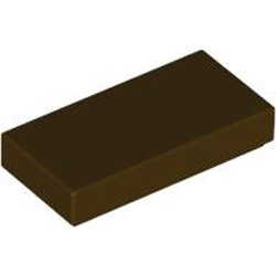 Flat Tile 1x2 Dark Brown