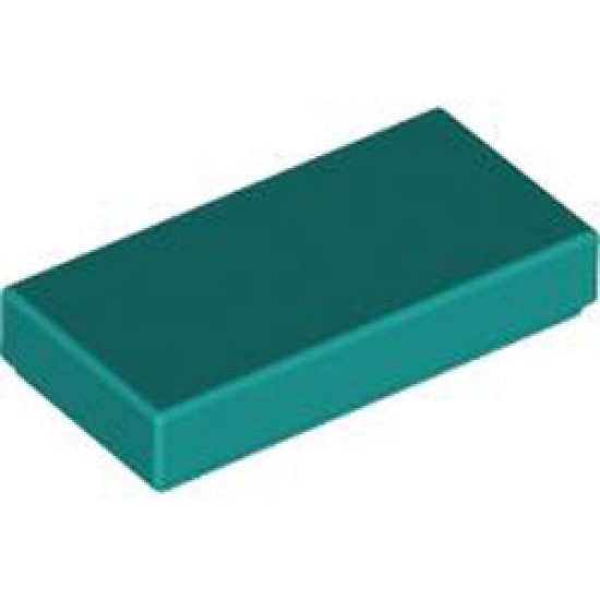 Flat Tile 1x2 Bright Bluish Green