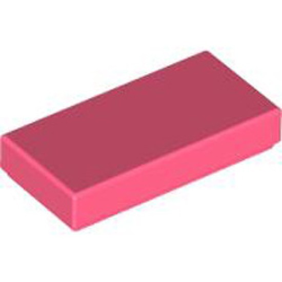 Flat Tile 1x2 Vibrant Coral