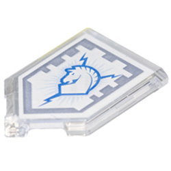 Flat Tile 2x3 with Angle with Nexo Power Shield Transparent