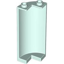 Wall 2x2x5 1/4 Circle with Cutout Aqua