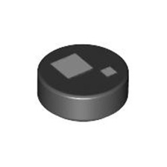 Flat Tile 1x1 Round Number 72 Black