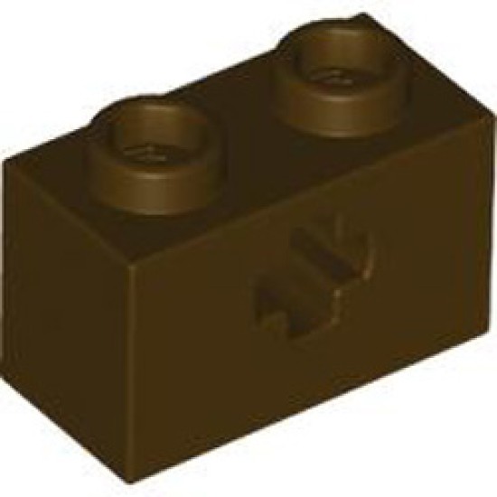 Brick 1x2 with Cross Hole Dark Brown