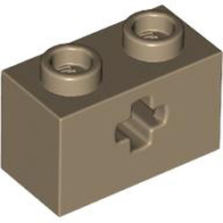 Brick 1x2 with Cross Hole Sand Yellow