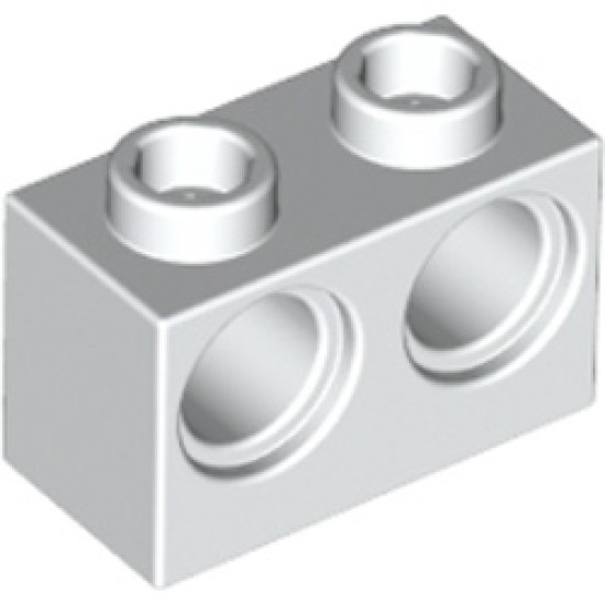 Brick 1x2 Modified 2 Holes Diameter 4.87 White