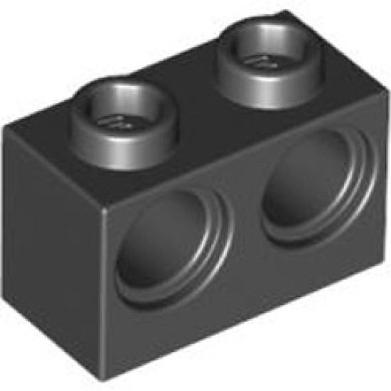 Brick 1x2 Modified 2 Holes Diameter 4.87 Black