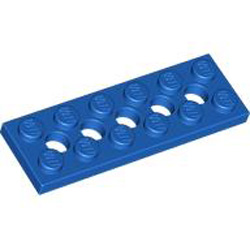 Plate 2x6 with Holes Bright Blue