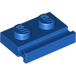 Plate 1x2 with Slide Bright Blue