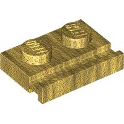 Plate 1x2 with Slide Bright Warm Gold
