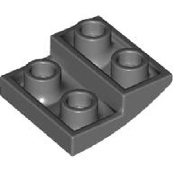 Brick 2x2x2/3, Inverted Bow Dark Stone Grey