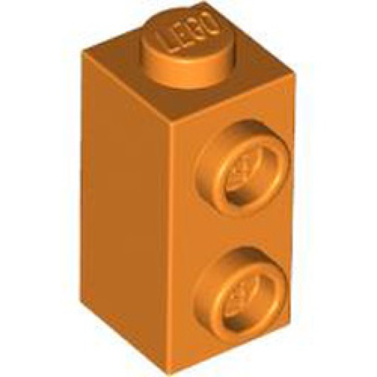 Brick 1x1x1 2/3, with Vertical Knobs Bright Orange