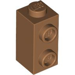 Brick 1x1x1 2/3, with Vertical Knobs Medium Nougat
