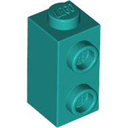 Brick 1x1x1 2/3, with Vertical Knobs Bright Bluish Green