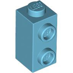 Brick 1x1x1 2/3, with Vertical Knobs Medium Azur