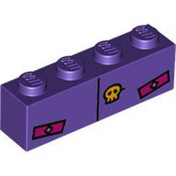 Brick 1x4 Number 12 Medium Lilac