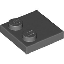 Plate 2x2 with Reduced Knobs Dark Stone Grey