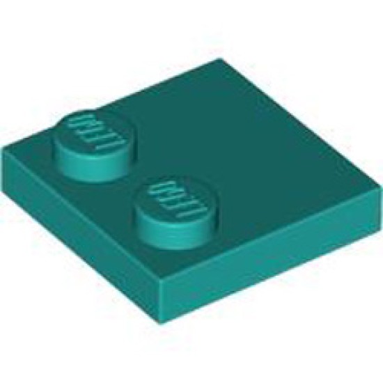 Plate 2x2 with Reduced Knobs Bright Bluish Green