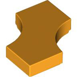 Tile 2x2 with Cut Out Flame Yellowish Orange
