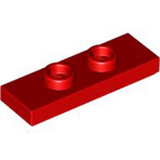 Plate 1x3 with 2 Knobs Bright Red