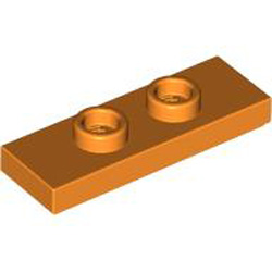 Plate 1x3 with 2 Knobs Bright Orange