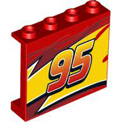 Wall Element 1x4x3 Number 11 Bright Red
