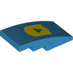 Brick 2x4 with Bow Number 3 Dark Azur