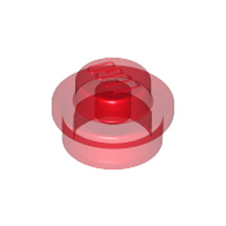 Plate 1x1 Round Transparent Red