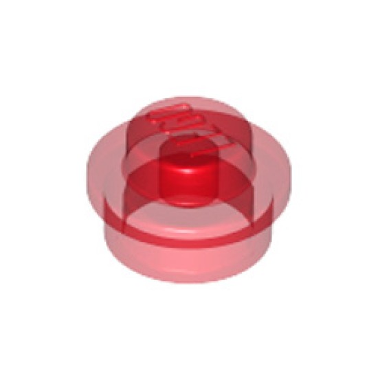 Plate 1x1 Round Transparent Red