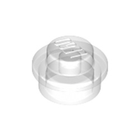 Plate 1x1 Round Transparent White (Clear)