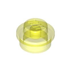Plate 1x1 Round Transparent Fluorescent Green