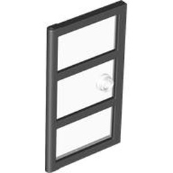 Door Glass for Frame 1x4x6 with Transparent Glass Black