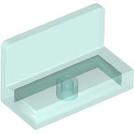 Wall Element 1x2x1 Round Edge Transparent Light Blue