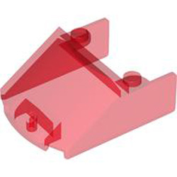 Windscreen 4x5x1, 1/3 with Studs Transparent Red