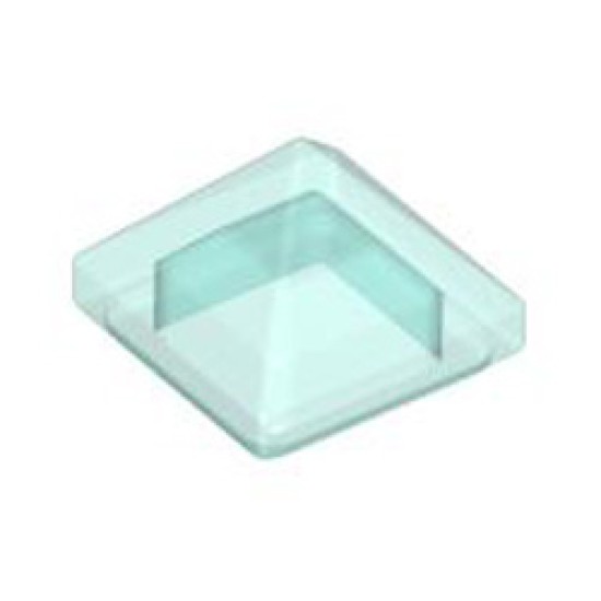 Pyramid Ridged Tile 1x1x2/3 Transparent Light Blue