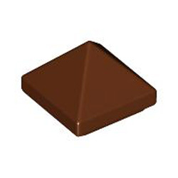 Pyramid Ridged Tile 1x1x2/3 Reddish Brown