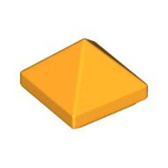 Pyramid Ridged Tile 1x1x2/3 Flame Yellowish Orange