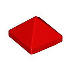 Pyramid Ridged Tile 1x1x2/3 Bright Red