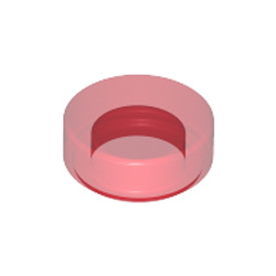Flat Tile 1x1 Round Transparent Red