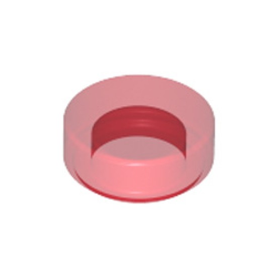 Flat Tile 1x1 Round Transparent Red