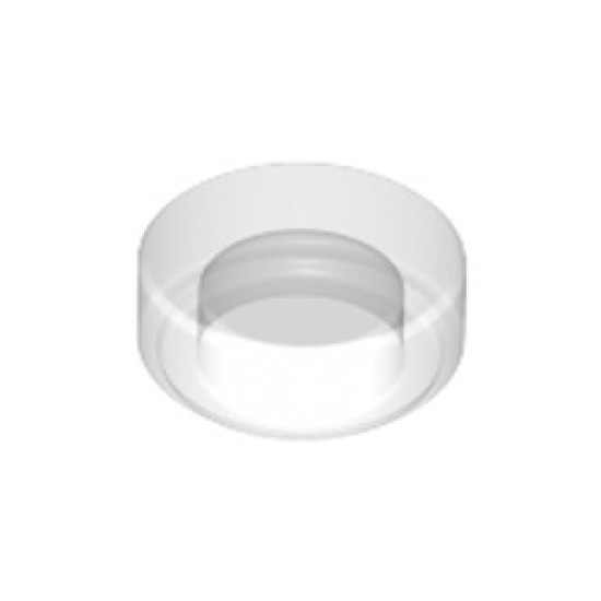 Flat Tile 1x1 Round Transparent White (Clear)