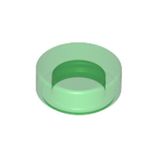 Flat Tile 1x1 Round Transparent Green