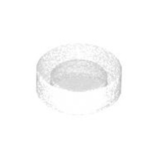 Flat Tile 1x1 Round Transparent White with Opalescence