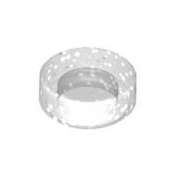 Flat Tile 1x1 Round Transparent with Glitter