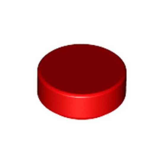 Flat Tile 1x1 Round Bright Red