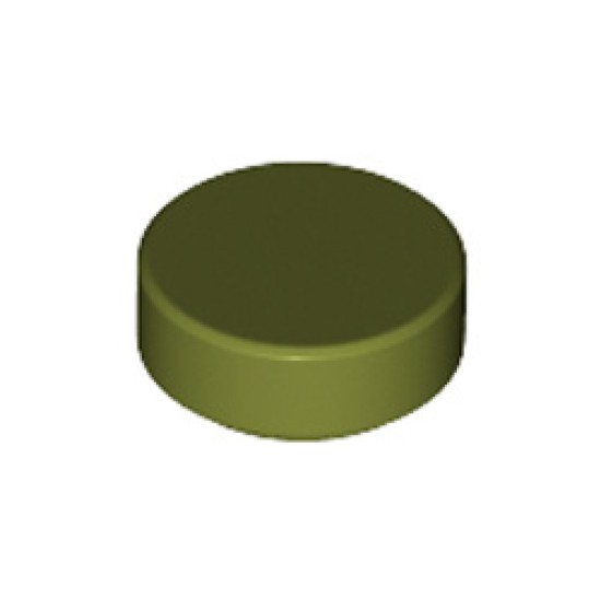 Flat Tile 1x1 Round Olive Green