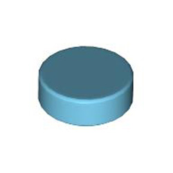 Flat Tile 1x1 Round Medium Azur