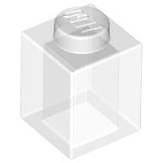 Brick 1x1 Transparent White (Clear)