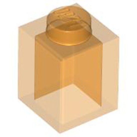 Brick 1x1 Transparent Bright Orange