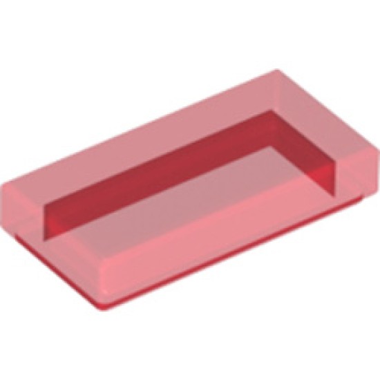 Flat Tile 1x2 Transparent Red